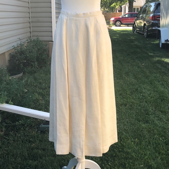 Jack Henry Sz 12 ivory Linen skirt, fully lined - Picture 1 of 8